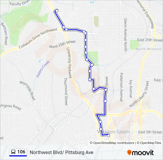 106 Bus Line Map