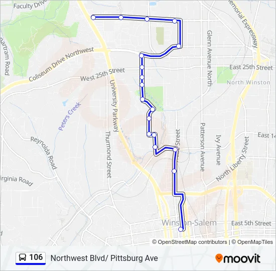 106 Bus Line Map