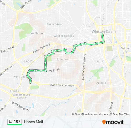 107 Bus Line Map