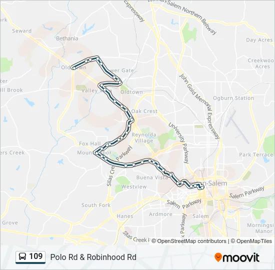 109 Bus Line Map