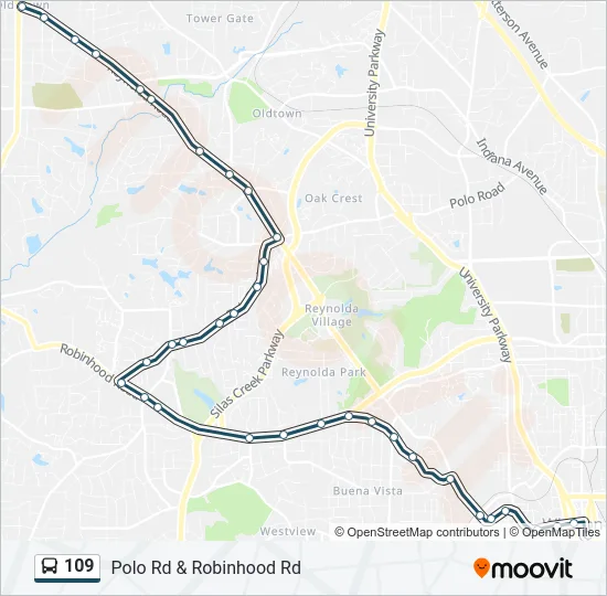 109 Bus Line Map