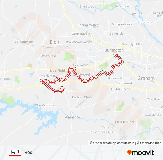 1 Bus Line Map