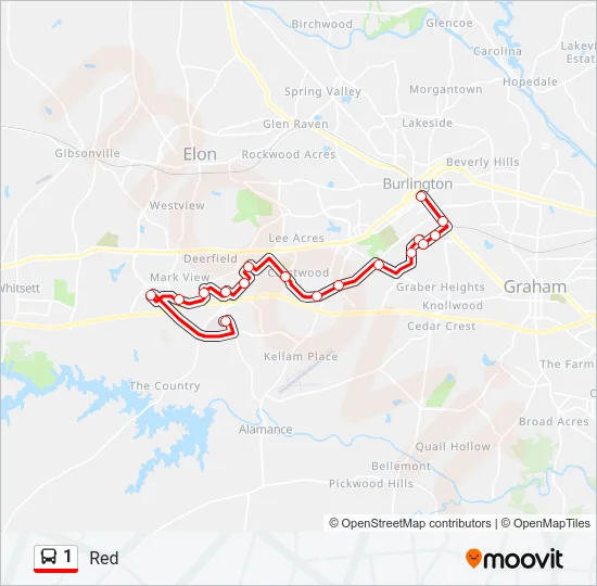 1 Bus Line Map