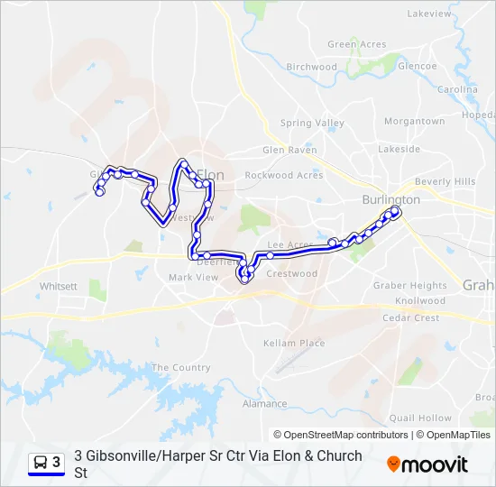 3 Bus Line Map