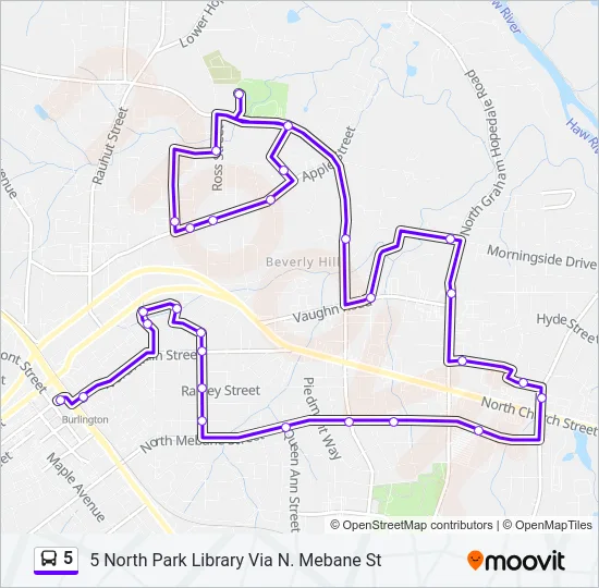 5 Bus Line Map