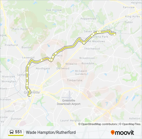 551 Bus Line Map