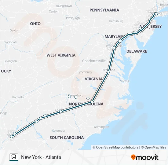 GREYHOUND US0670 Bus Line Map