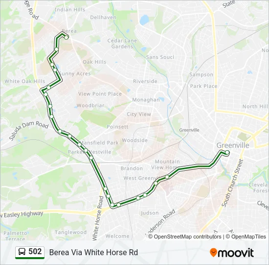 502 Bus Line Map
