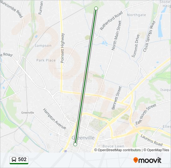 502 bus Line Map