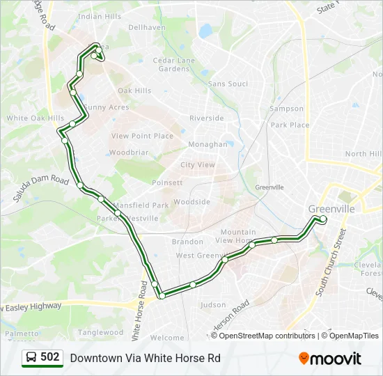 502 Bus Line Map
