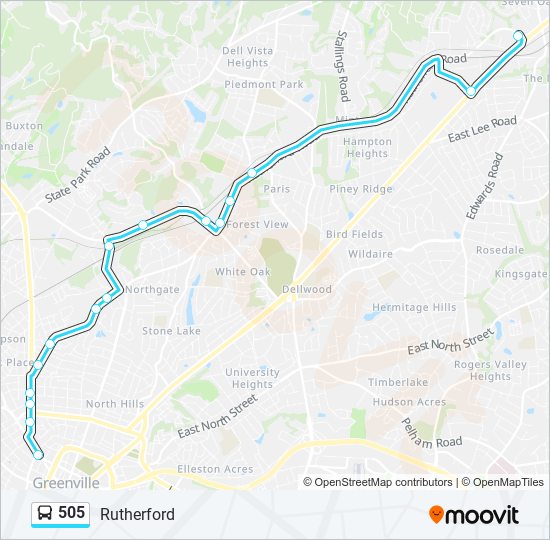 Mapa de 505 de autobús