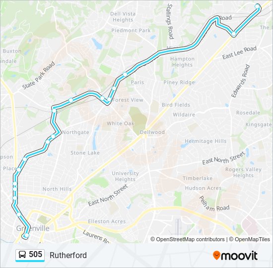 505 bus Line Map