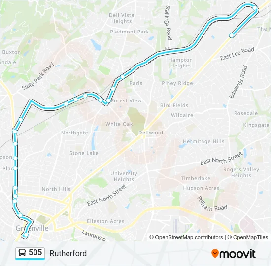 505 Bus Line Map