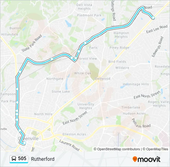 505 Bus Line Map