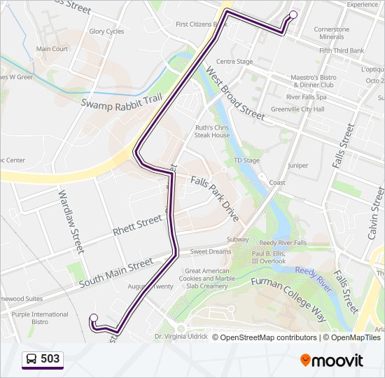 Mapa de 503 de autobús