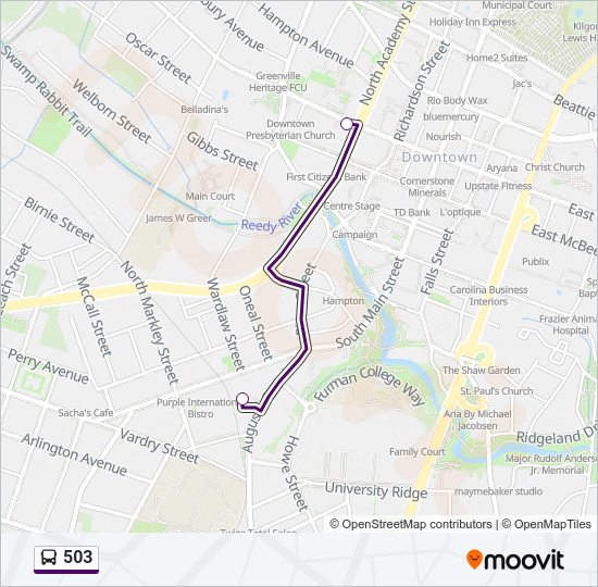 Mapa de 503 de autobús