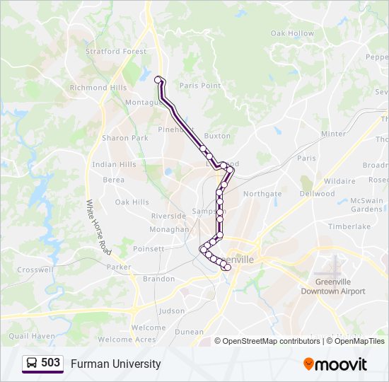 Mapa de 503 de autobús