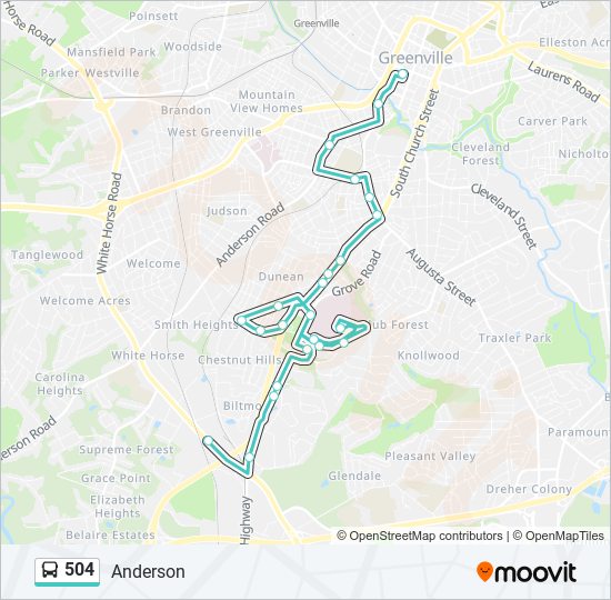 504 bus Line Map