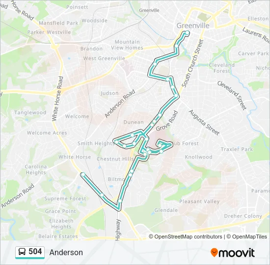 504 Bus Line Map