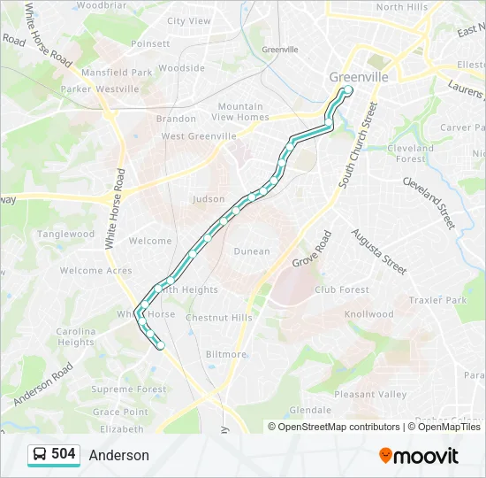 504 Bus Line Map