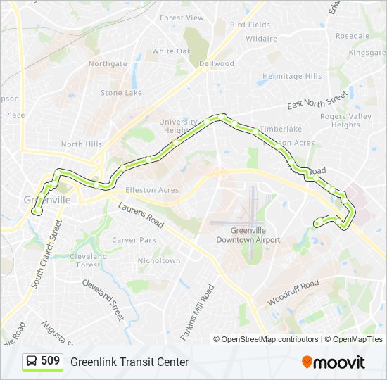 Mapa de 509 de autobús