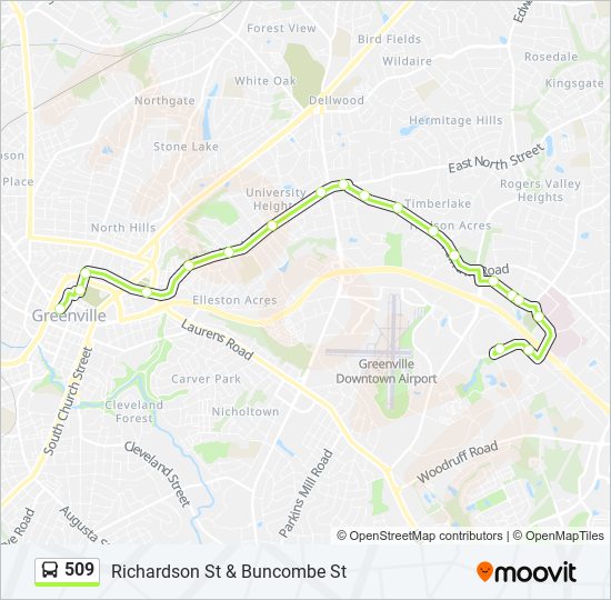 Mapa de 509 de autobús