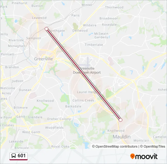 601 Bus Line Map