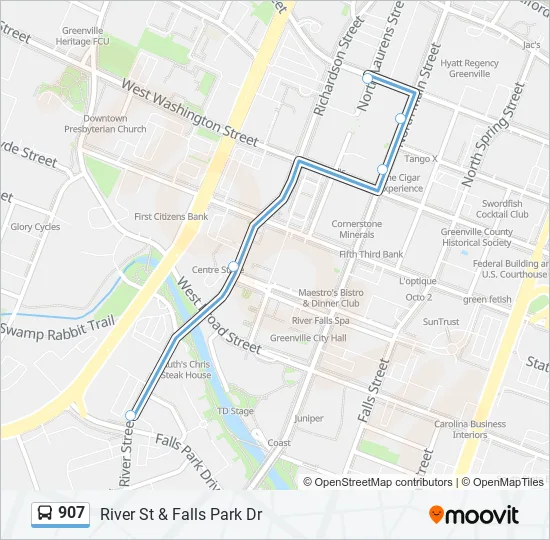 907 Bus Line Map