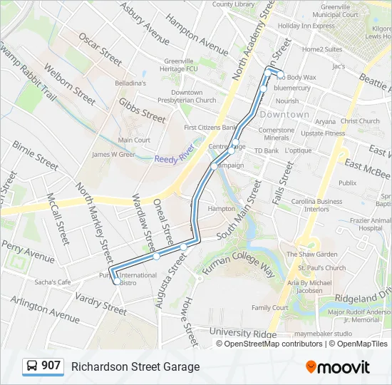 907 Bus Line Map