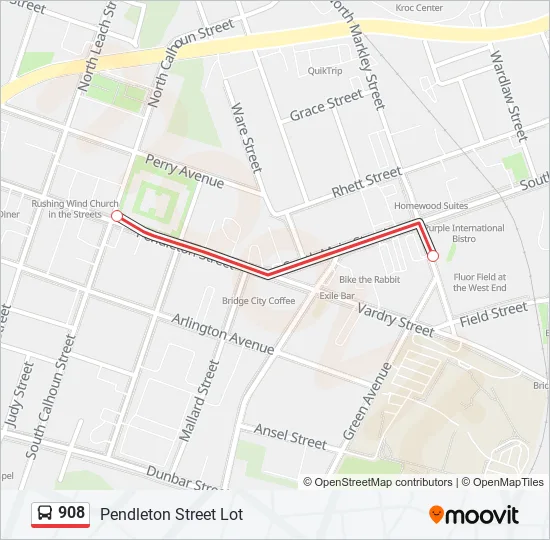 908 Bus Line Map