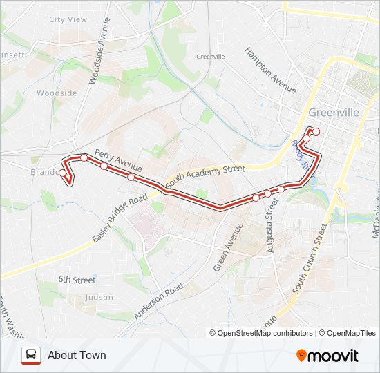 ABOUT TOWN bus Line Map