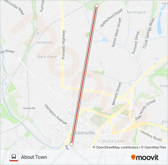 ABOUT TOWN Bus Line Map