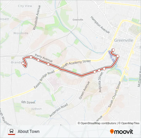 ABOUT TOWN Bus Line Map