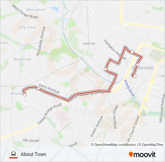 ABOUT TOWN Bus Line Map