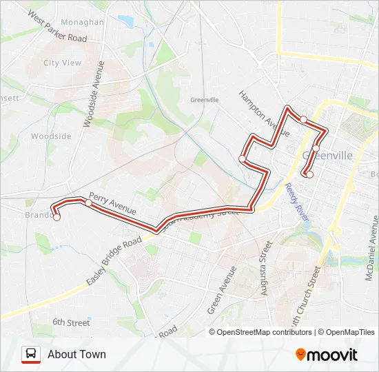 ABOUT TOWN Bus Line Map