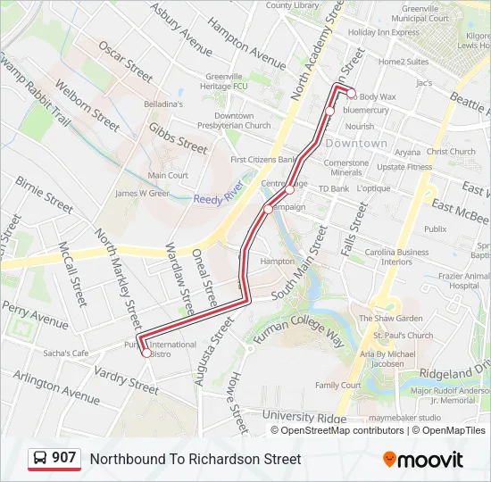 907 Bus Line Map