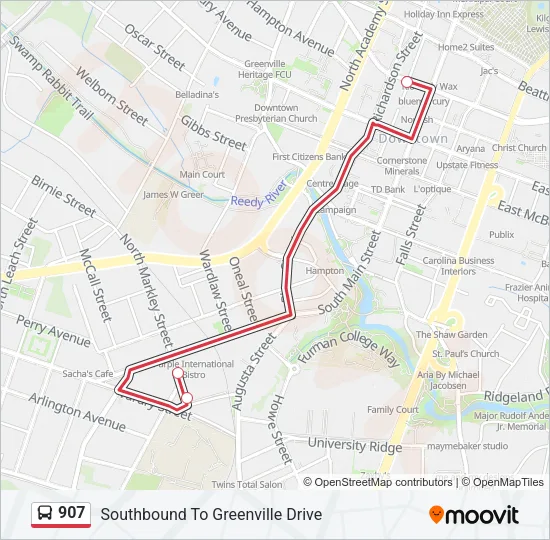 907 Bus Line Map