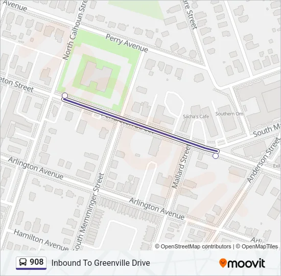 908 Bus Line Map