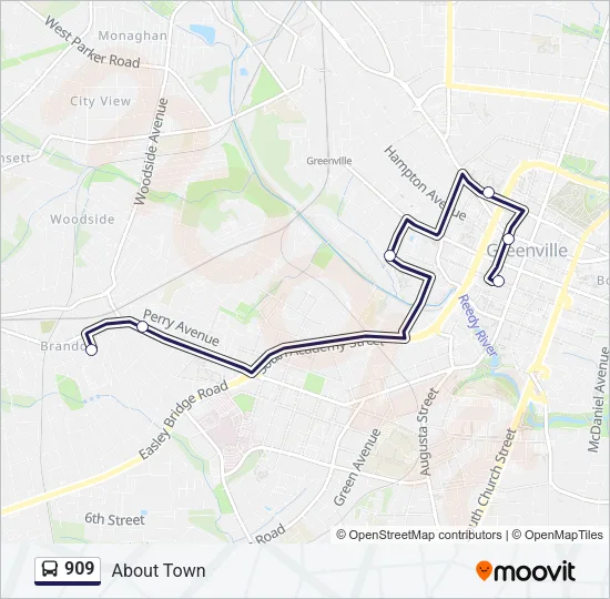 909 Bus Line Map