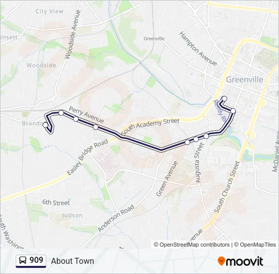 909 Bus Line Map