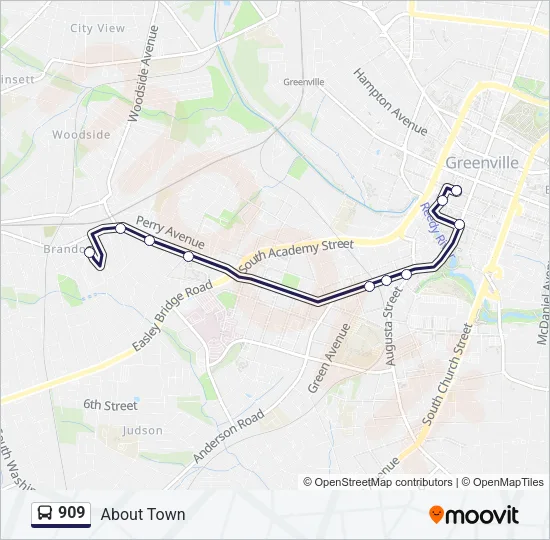909 Bus Line Map