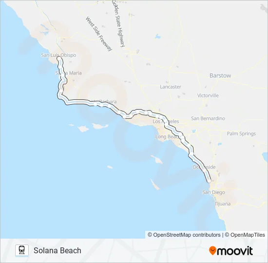 PACIFIC SURFLINER Train Line Map