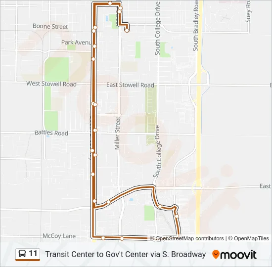 11 Bus Line Map