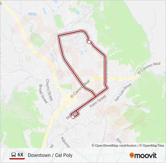 6X Bus Line Map