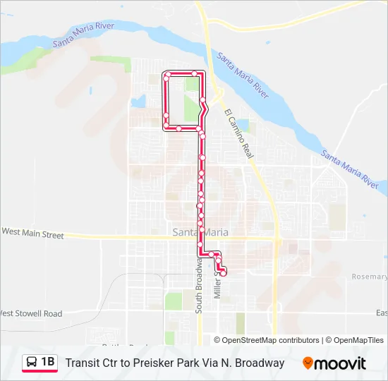 1B Bus Line Map