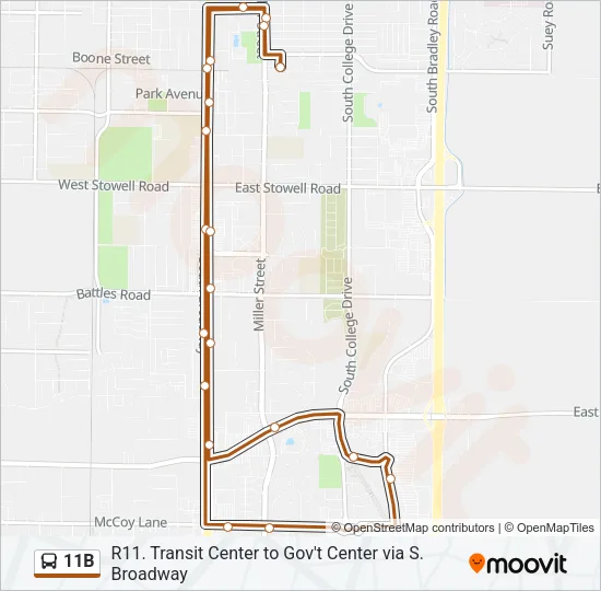 11B Bus Line Map
