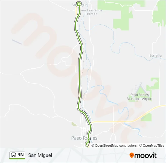 9N Bus Line Map