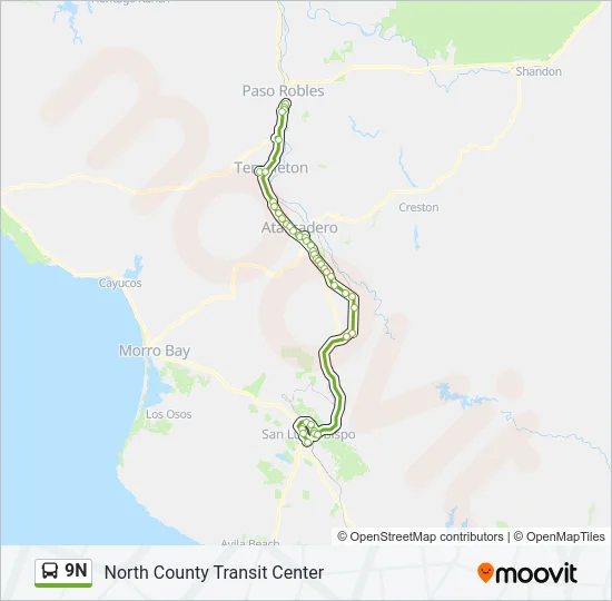 9N Bus Line Map