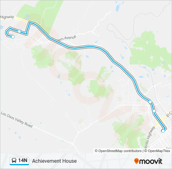 14N Bus Line Map