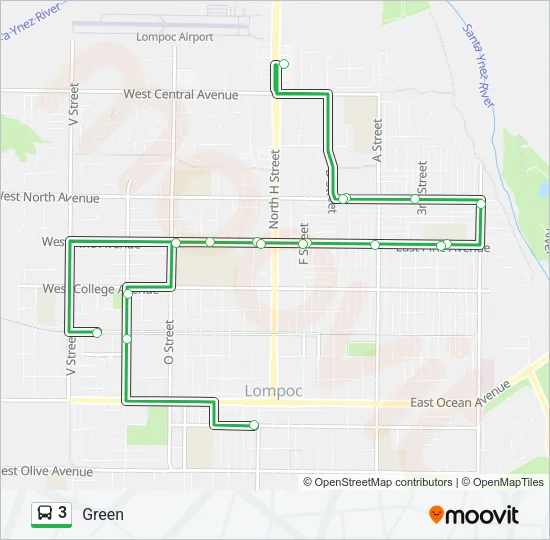 3 Bus Line Map